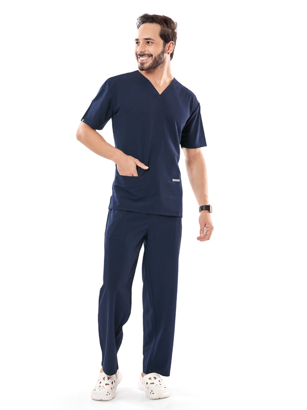 Raven 4 Way V Neck 7 Pocket Scrub Set Navy