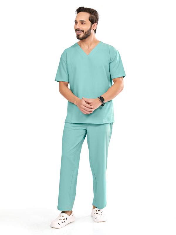 Raven 4 Way V Neck 7 Pocket Scrub Set Mint Green